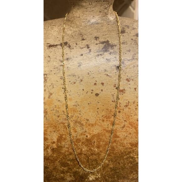 Gold Vermeil over Sterling Silver 20 Inch Twisted Chain Made in Italy - Picture 1 of 5
